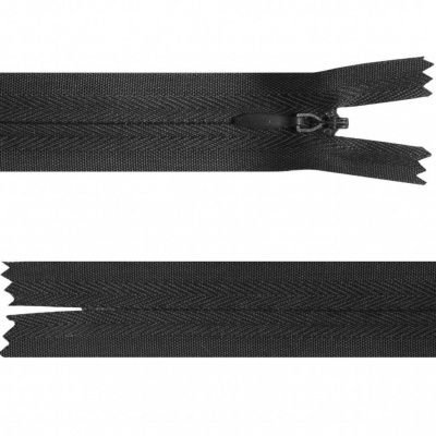 Молния потайная Т3, 60 см, хлопок, цвет чёрный - купить в Владикавказе. Цена: 10.13 руб.