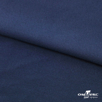 Ткань плательная Креп Рибера, 100% полиэстер,120 гр/м2, шир. 150 см, цв. Т.синий - купить в Владикавказе. Цена 143.75 руб.