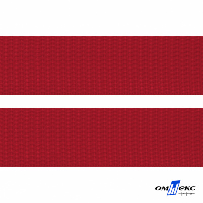 Красный- цв.171-Текстильная лента-стропа 550 гр/м2 ,100% пэ шир.30 мм (боб.50+/-1 м) - купить в Владикавказе. Цена: 475.36 руб.
