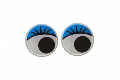 Глазки для игрушек, круглые, с бегающими зрачками, 12 мм/упак.50+/-2 шт, цв. -синий - купить в Владикавказе. Цена: 95.04 руб.