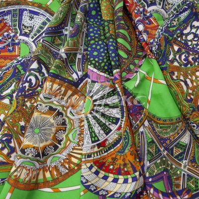 Плательная ткань "Фламенко" 25.1, 80 гр/м2, шир.150 см, принт этнический - купить в Владикавказе. Цена 243.96 руб.