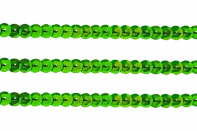 Пайетки "ОмТекс" на нитях, CREAM, 6 мм С / упак.73+/-1м, цв. 94 - зеленый - купить в Владикавказе. Цена: 297.48 руб.