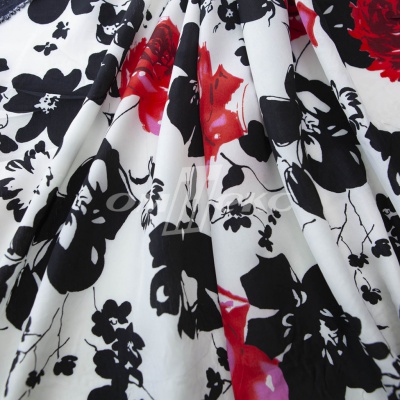 Плательная ткань "Фламенко" 22.1, 80 гр/м2, шир.150 см, принт растительный - купить в Владикавказе. Цена 239.03 руб.