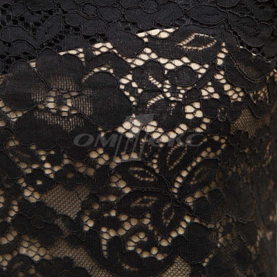 Кружевное полотно #3378, 150 гр/м2, шир.150см, цвет чёрный - купить в Владикавказе. Цена 370.97 руб.