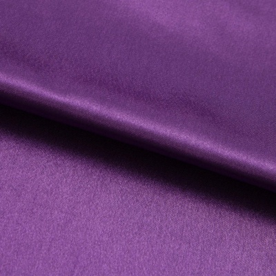 Поли креп-сатин 19-3536, 125 (+/-5) гр/м2, шир.150см, цвет фиолетовый - купить в Владикавказе. Цена 155.57 руб.