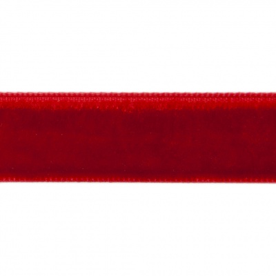 Лента бархатная нейлон, шир.12 мм, (упак. 45,7м), цв.45-красный - купить в Владикавказе. Цена: 392 руб.