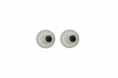 Глазки для игрушек, круглые, с бегающими зрачками, 3 мм/упак.100+/-5 шт, цв. -черно-белые - купить в Владикавказе. Цена: 25.40 руб.