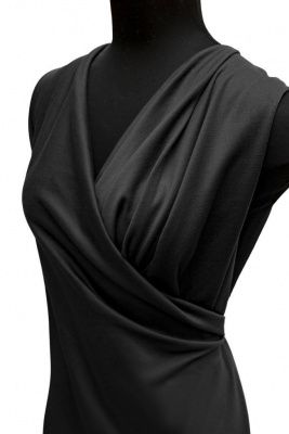 Трикотаж "Grange" BLACK 1# (2,38м/кг), 280 гр/м2, шир.150 см, цвет чёрно-серый - купить в Владикавказе. Цена 861.22 руб.