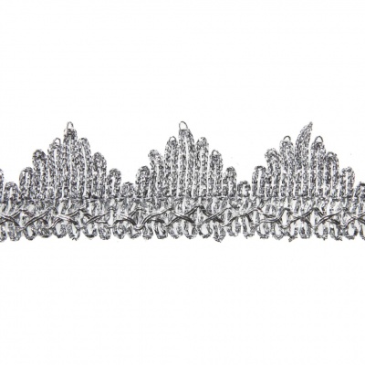 Тесьма металлизированная 0384-0240, шир. 40 мм/уп. 25+/-1 м, цвет серебро - купить в Владикавказе. Цена: 490.74 руб.