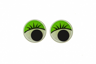Глазки для игрушек, круглые, с бегающими зрачками, 10 мм/упак.50+/-2 шт, цв. -зеленый - купить в Владикавказе. Цена: 71.20 руб.