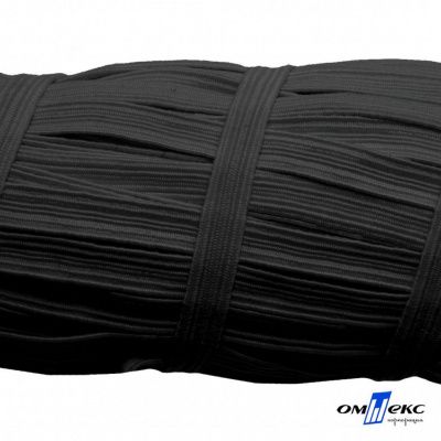 Резиновые нити с текстильным покрытием, шир. 6 мм (55 м/уп), цв.-черный - купить в Владикавказе. Цена: 210.75 руб.