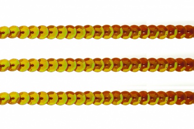 Пайетки "ОмТекс" на нитях, CREAM, 6 мм С / упак.73+/-1м, цв. 88 - оранжевый - купить в Владикавказе. Цена: 300.55 руб.