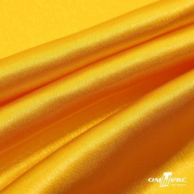 Поли креп-сатин 13-0859, 125 (+/-5) гр/м2, шир.150см, цвет жёлтый - купить в Владикавказе. Цена 155.57 руб.