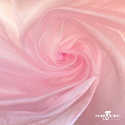 Ткань органза, 100% полиэстр, 28г/м2, шир. 150 см, цв. #47 розовая пудра - купить в Владикавказе. Цена 86.24 руб.