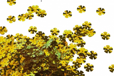 Пайетки "ОмТекс" россыпью,DOUBLE SIDED GOLD,цветок 14 мм/упак.50 гр, цв. 0460-золото - купить в Владикавказе. Цена: 80.12 руб.