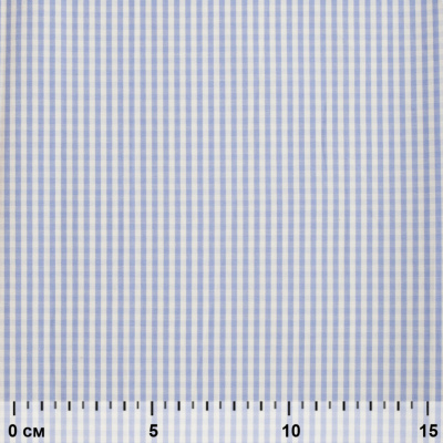 Ткань сорочечная Клетка Виши, 115 г/м2, 58% пэ,42% хл, шир.150 см, цв.2-голубой, (арт.111) - купить в Владикавказе. Цена 306.69 руб.