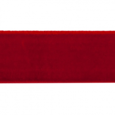 Лента бархатная нейлон, шир.25 мм, (упак. 45,7м), цв.45-красный - купить в Владикавказе. Цена: 981.09 руб.