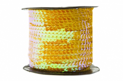 Пайетки "ОмТекс" на нитях, CREAM, 6 мм С / упак.73+/-1м, цв. 92 - золото - купить в Владикавказе. Цена: 484.77 руб.