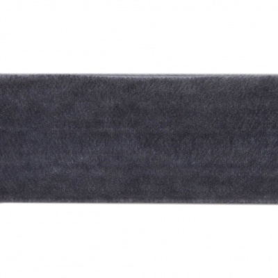 Лента бархатная нейлон, шир.25 мм, (упак. 45,7м), цв.189-т.серый - купить в Владикавказе. Цена: 981.09 руб.