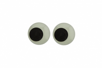Глазки для игрушек, круглые, с бегающими зрачками, 10 мм/упак.50+/-2 шт, цв. -черно-белые - купить в Владикавказе. Цена: 35.20 руб.