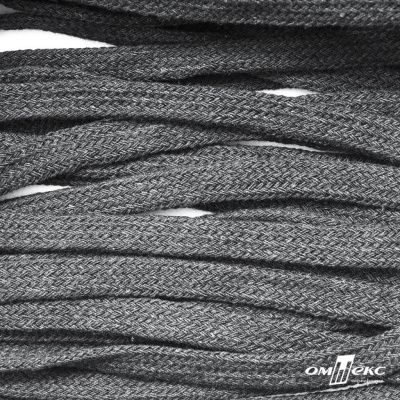 Шнур плетеный d-8 мм плоский, 70% хлопок 30% полиэстер, уп.85+/-1 м, цв.1027-серый - купить в Владикавказе. Цена: 735 руб.
