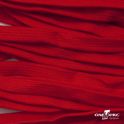 Шнур плетеный (плоский) d-12 мм, (уп.90+/-1м), 100% полиэстер, цв.253 - красный - купить в Владикавказе. Цена: 8.62 руб.