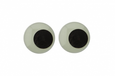 Глазки для игрушек, круглые, с бегающими зрачками, 24 мм/упак.50+/-2 шт, цв. -черно-белые - купить в Владикавказе. Цена: 60.32 руб.