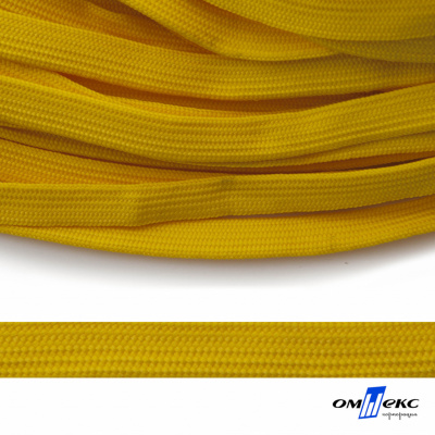 Шнур плетеный (плоский) d-12 мм, (уп.90+/-1м), 100% полиэстер, цв.269 - жёлтый - купить в Владикавказе. Цена: 8.62 руб.