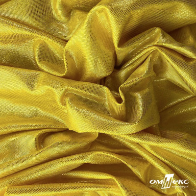 Трикотажное полотно голограмма, шир.140 см, #602 -жёлтый/жёлтый - купить в Владикавказе. Цена 385.88 руб.