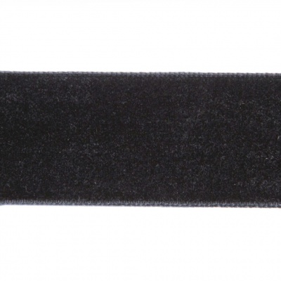 Лента бархатная нейлон, шир.25 мм, (упак. 45,7м), цв.03-черный - купить в Владикавказе. Цена: 800.84 руб.