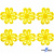 Кружево гипюр "Ромашка" 0575-1169, шир. 25 мм/уп.13,7 м, цвет 8208-жёлтый - купить в Владикавказе. Цена: 289.76 руб.