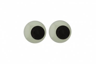 Глазки для игрушек, круглые, с бегающими зрачками, 15 мм/упак.50+/-2 шт, цв. -черно-белые - купить в Владикавказе. Цена: 46.92 руб.