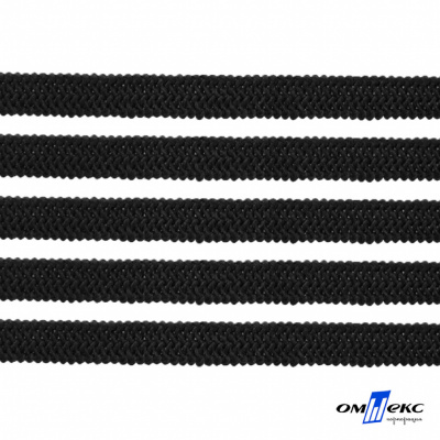 Лента эластичная вязанная (резинка) 4 мм (200+/-1 м) 400 гр/м2 черная бобина "ОМТЕКС" - купить в Владикавказе. Цена: 1.78 руб.