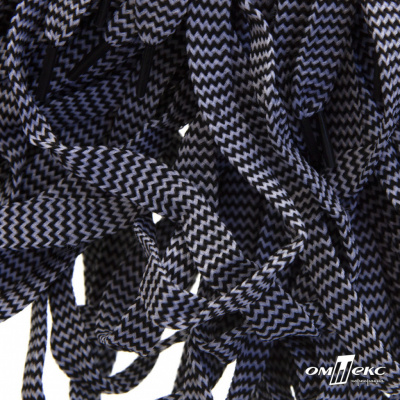 Шнурки #107-07, плоские 130 см, двухцветные цв.серый/чёрный - купить в Владикавказе. Цена: 23.03 руб.