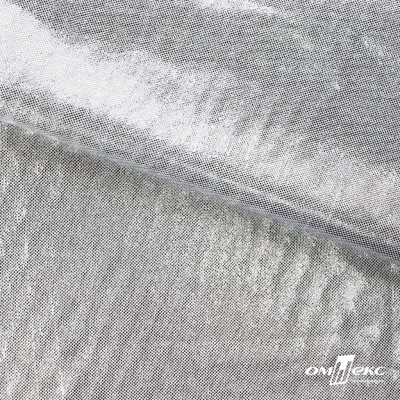 Трикотажное полотно голограмма, шир.140 см, #602 -белый/серебро - купить в Владикавказе. Цена 385.88 руб.