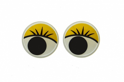 Глазки для игрушек, круглые, с бегающими зрачками, 15 мм/упак.50+/-2 шт, цв. -желтый - купить в Владикавказе. Цена: 113.01 руб.