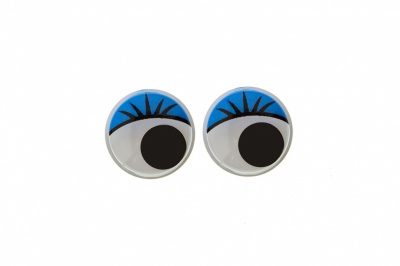 Глазки для игрушек, круглые, с бегающими зрачками, 8 мм/упак.50+/-2 шт, цв. -синий - купить в Владикавказе. Цена: 59.05 руб.