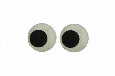 Глазки для игрушек, круглые, с бегающими зрачками, 18 мм/упак.50+/-2 шт, цв. -черно-белые - купить в Владикавказе. Цена: 41.81 руб.