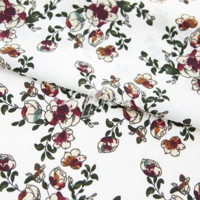 Плательная ткань "Фламенко" 23.1, 80 гр/м2, шир.150 см, принт растительный - купить в Владикавказе. Цена 264.56 руб.