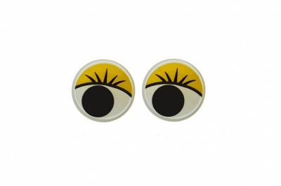 Глазки для игрушек, круглые, с бегающими зрачками, 8 мм/упак.50+/-2 шт, цв. -желтый - купить в Владикавказе. Цена: 59.05 руб.