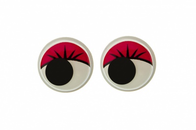 Глазки для игрушек, круглые, с бегающими зрачками, 12 мм/упак.50+/-2 шт, цв. -красный - купить в Владикавказе. Цена: 95.04 руб.