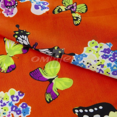 Плательная ткань "Софи" 7.1, 75 гр/м2, шир.150 см, принт бабочки - купить в Владикавказе. Цена 241.49 руб.
