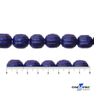 0309-Бусины деревянные "ОмТекс", 16 мм, упак.50+/-3шт, цв.006-синий - купить в Владикавказе. Цена: 62.22 руб.