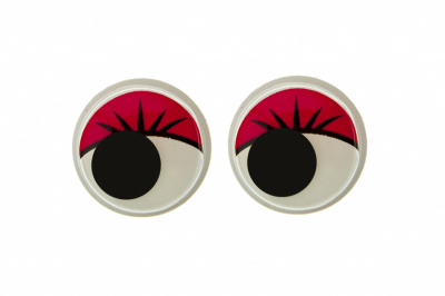 Глазки для игрушек, круглые, с бегающими зрачками, 15 мм/упак.50+/-2 шт, цв. -красный - купить в Владикавказе. Цена: 113.01 руб.